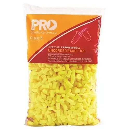 Pro Choice Pro-bell Pu Earplugs Dispenser Refill - 500 Pairs Per Bag - EPYU500R PPE Pro Choice CLASS 5